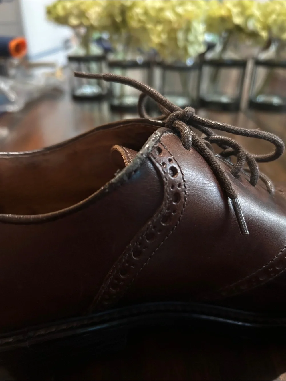 Florsheim Brown Leather Wingtip Derby Shoes